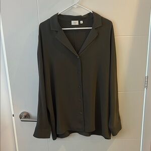 Wilfred Dark Olive Button-Down Shirt